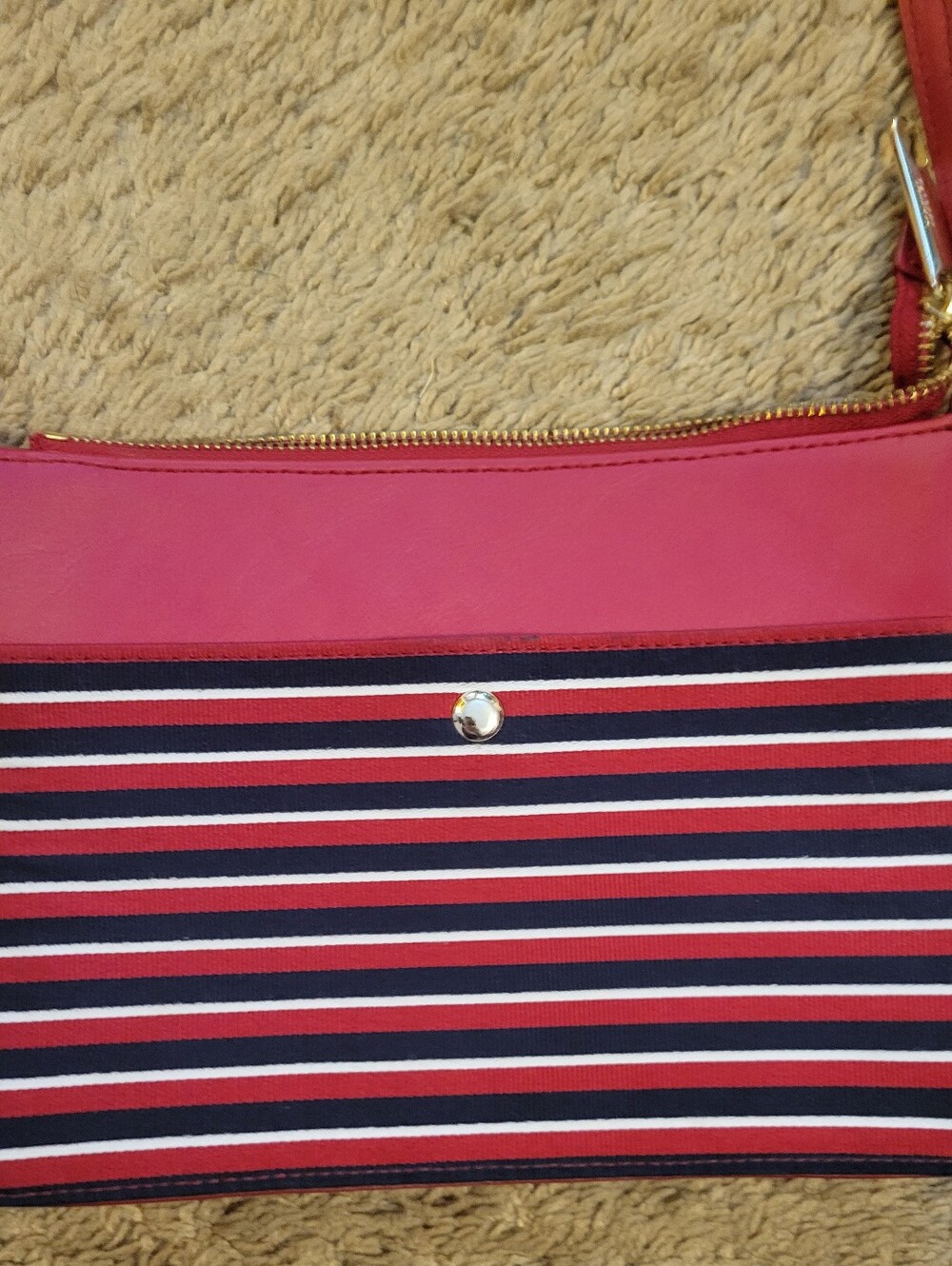 Women’s Red Striped Shoulder Bag